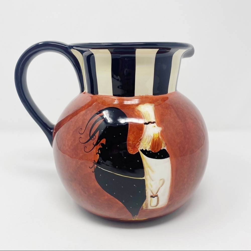 Certified International Rooster Chef Pitcher Vase